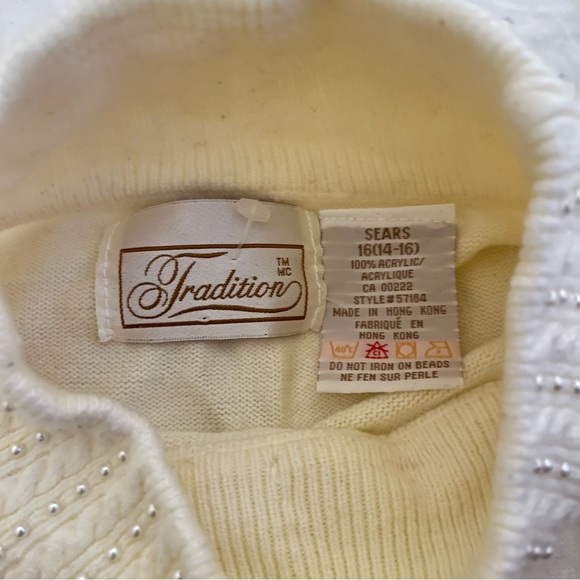 Tradition Pearl Detail Cream Sweater - Picture 5 of 5